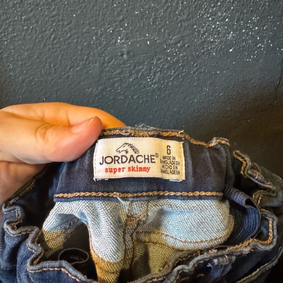 Jordache Dark Blue High Rise Super Skinny Button Fly Jeans - Picture 3 of 4